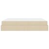 vidaXL Cadre de lit avec matelas avec matelas 2 pcs Cr&egrave;me tissu