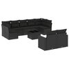 vidaXL Salon de jardin 10 pcs avec coussins noir r&eacute;sine tress&eacute;e