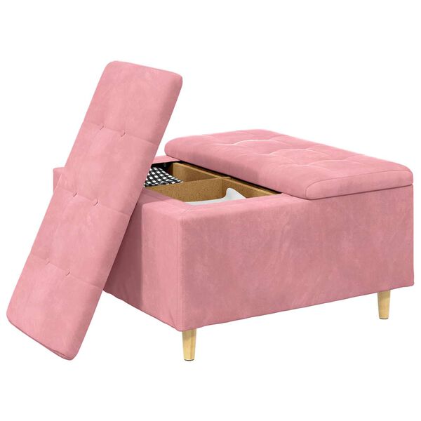 vidaXL Tabouret bouton avec coussin Rose 80 x 80 x 45 cm Velours