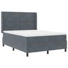 vidaXL Lit &agrave; ressorts avec matelas Gris fonc&eacute; 160 x 200 cm Velours