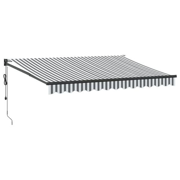 vidaXL Auvent r&eacute;tractable anthracite et blanc 3,5x2,5m tissu/aluminium