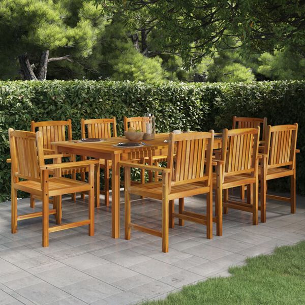 vidaXL Ensemble &agrave; manger de jardin 9 pcs Bois d'acacia massif