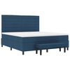 vidaXL Lit &agrave; ressorts avec matelas Bleu 180 x 200 cm tissu