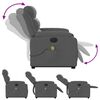 vidaXL Fauteuil inclinable de massage &eacute;lectrique Gris fonc&eacute; Tissu