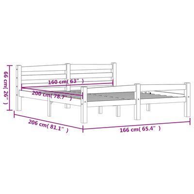 vidaXL Cadre de lit sans matelas bois massif de pin 160x200 cm