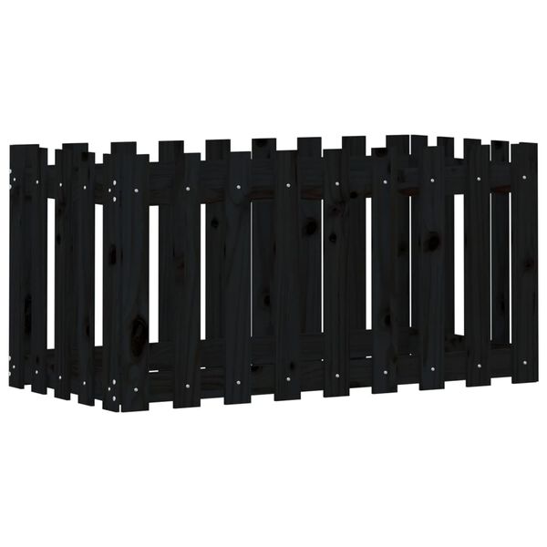 vidaXL Lit sur&eacute;lev&eacute; de jardin design de cl&ocirc;ture 100x50x50cm pin massif