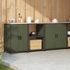 vidaXL Ensemble de rangement cuisine Autre 3 pcs Vert olive Acier
