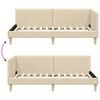 vidaXL Cadre de lit d'angle Cr&egrave;me 90 cm x 190 cm Tissu et Contreplaqu&eacute;