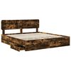 vidaXL Cadre de lit Ch&ecirc;ne fum&eacute; 200 x 200 cm Bois Ing&eacute;nierie