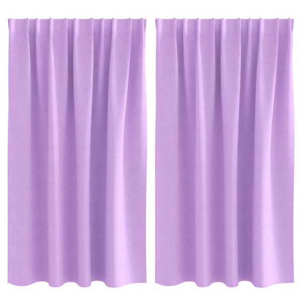 vidaXL Rideaux occultants avec anneaux 2 pcs Violet 140 x 140 cm