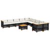 vidaXL Salon de jardin 11 pcs avec coussins noir r&eacute;sine tress&eacute;e