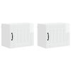 vidaXL Meuble mural LUCCA 2 pc Blanc brillant Bois d'ing&eacute;nierie