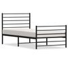 vidaXL Cadre de lit m&eacute;tal sans matelas et pied de lit noir 100x200 cm