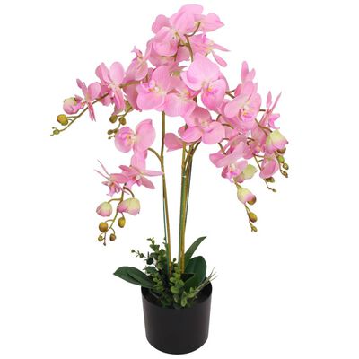 vidaXL Plante artificielle avec pot Orchidée 75 cm Rose