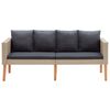 vidaXL Salon de jardin 5 pcs avec coussins R&eacute;sine tress&eacute;e Beige