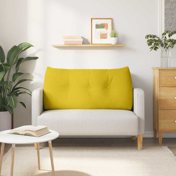 vidaXL Coussin de Dos Jaune 120 x 24 x 50 cm Velours