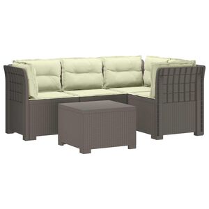 vidaXL Canap&eacute; de jardin 4 places avec coussins style rotin PP