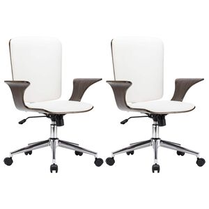 vidaXL Chaises de bureau pivotantes 2 pc Simili cuir 69 x 61 x 104 cm