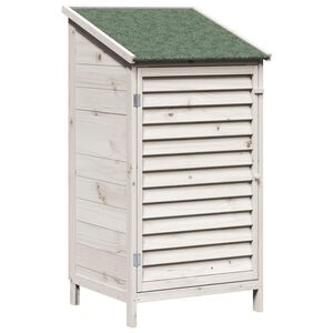 vidaXL Abri de jardin Blanc 59,5 x 56 x 113,5 cm Bois de Sapin Massif