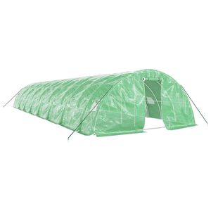 vidaXL Serre avec cadre en acier vert 80 m&sup2; 16x5x2,3 m