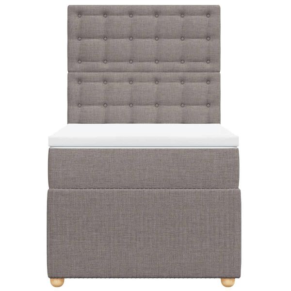 vidaXL Sommier &agrave; lattes de lit avec matelas Taupe 80x200 cm Tissu