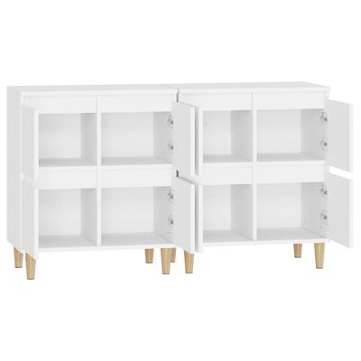 vidaXL Buffets 2 pcs blanc 60x35x70 cm bois d'ingénierie