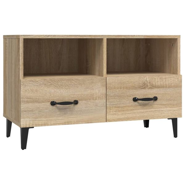 vidaXL Meuble TV Ch&ecirc;ne sonoma 80x36x50 cm Bois d'ing&eacute;nierie
