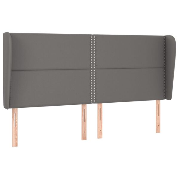 vidaXL T&ecirc;te de lit avec oreilles Gris 183x23x118/128 cm Similicuir