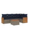 vidaXL Ensemble de canap&eacute; de jardin 6 pcs avec coussins gris r&eacute;sine tress&eacute;e