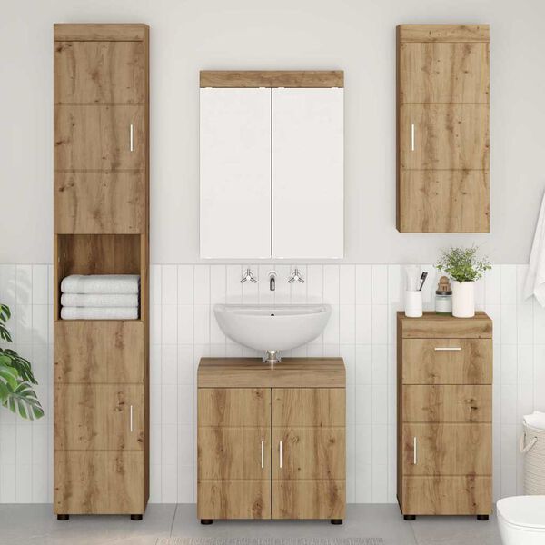 vidaXL Armoire murale de salle de bain TULUM Ch&ecirc;ne artisanal