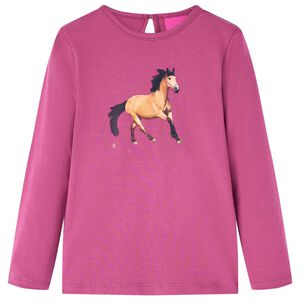 T-shirt enfants &agrave; manches longues framboise 92