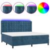 vidaXL Sommier &agrave; lattes de lit matelas et LED Bleu fonc&eacute; 200x200 cm