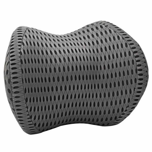 vidaXL Coussin pour le cou Couleur unie R&eacute;glable Gris 31 x 22 x 13 cm