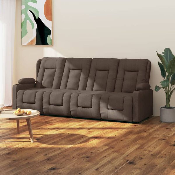 vidaXL Fauteuil de massage inclinable porte-gobelets 4 places taupe