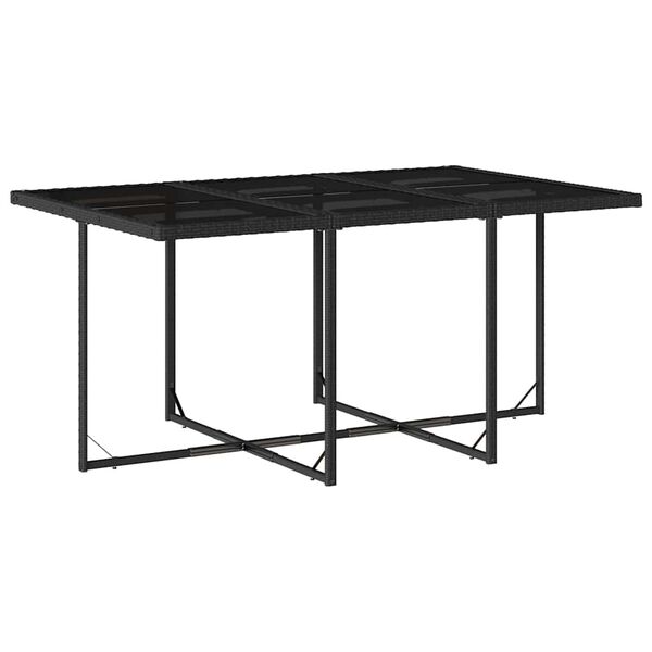 vidaXL Ensemble &agrave; manger de jardin 11 pcs coussins noir r&eacute;sine tress&eacute;e