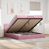 VidaXL Cadre de lit ottoman avec matelas rose 180x200 cm velours
