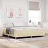 vidaXL Cadre de lit avec matelas Cr&egrave;me 200 x 200 cm tissu