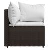 vidaXL Salon de jardin 3 pcs avec coussins marron r&eacute;sine tress&eacute;e