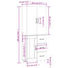 vidaXL Buffet haut Gris b&eacute;ton 69,5x34x180 cm Bois d'ing&eacute;nierie