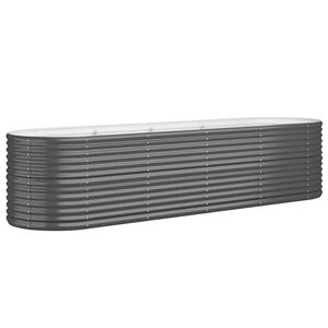 vidaXL Lit sur&eacute;lev&eacute; de jardin Acier galvanis&eacute; Anthracite