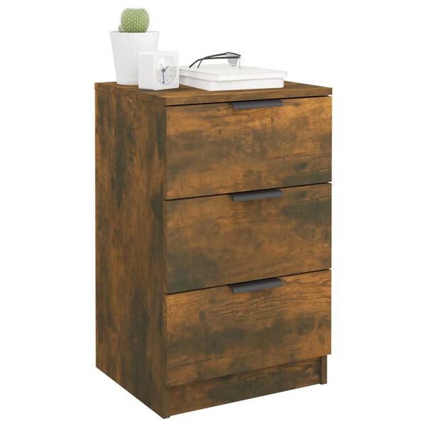 vidaXL Tables de chevet 2 pcs Ch&ecirc;ne fum&eacute; 40x36x65 cm