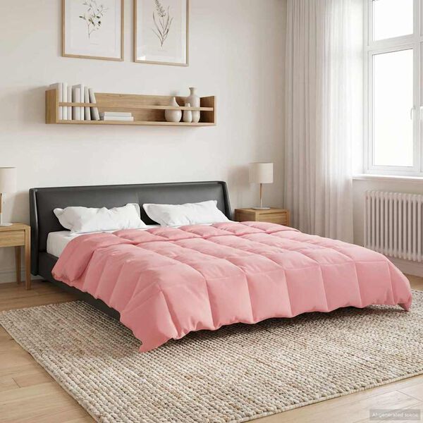 vidaXL Duvet complet toute l'ann&eacute;e Rose 220 x 240 cm Microfibre