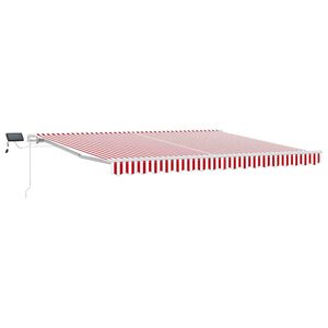 vidaXL Auvent r&eacute;tractable Rouge et Blanc 400 &times; 300 cm