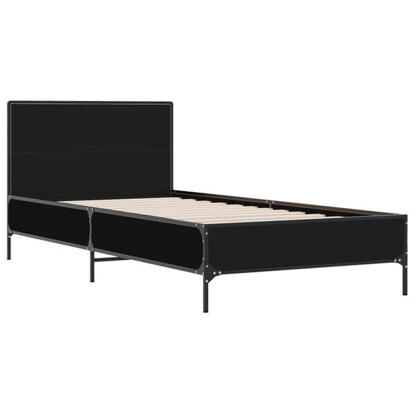 vidaXL Cadre de lit sans matelas noir 75x190 cm