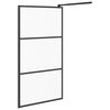 vidaXL Paroi de douche 100x195 cm Verre ESG d&eacute;poli Noir