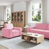 vidaXL Ensemble de canap&eacute;s 3 pcs avec coussins Rose Velours