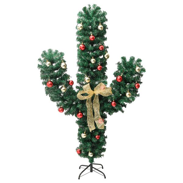 vidaXL Cactus de No&euml;l avec support et LED Vert 150 cm PVC
