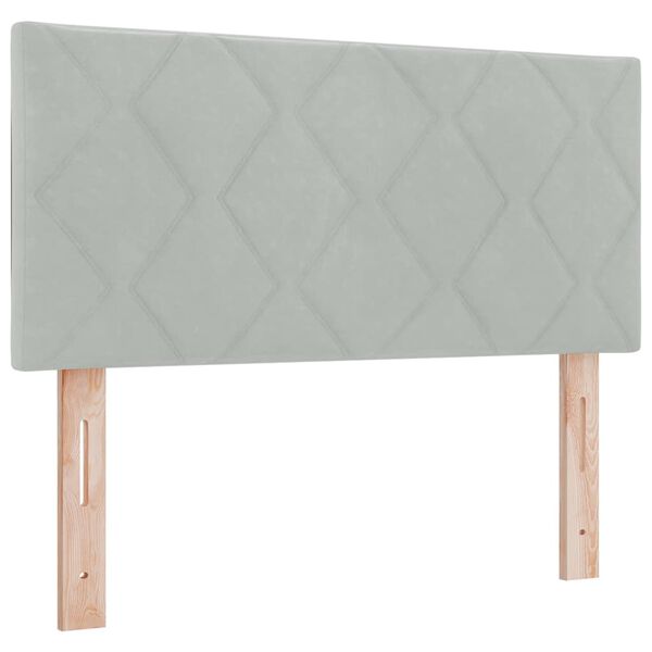 vidaXL T&ecirc;te de lit avec t&ecirc;te de lit Gris clair 90 cm Velours