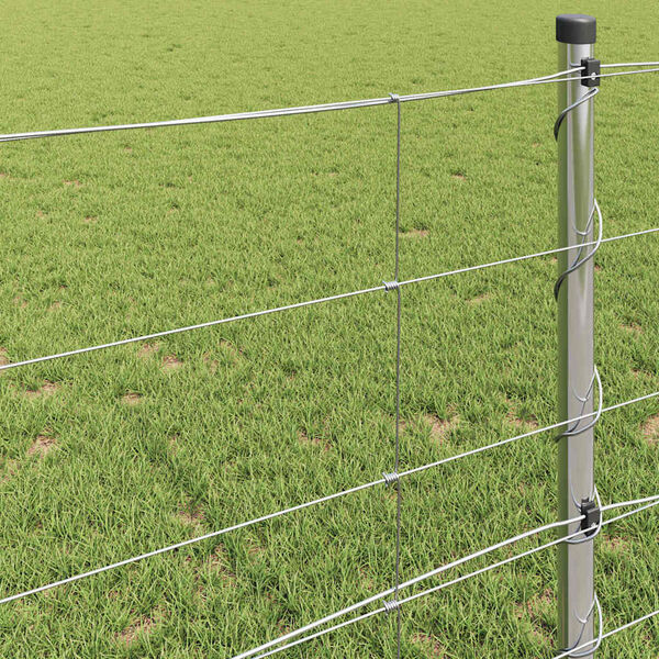 vidaXL Cl&ocirc;ture de prairie Argent&eacute; 100 x 0,8 m Acier galvanis&eacute;