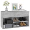 vidaXL Banc &agrave; chaussures Gris b&eacute;ton 80x30x45 cm Bois d'ing&eacute;nierie